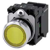 Siemens 3SU1156-0AB30-3BA0-ZY15 ILLUMINATED PUSHBUTTON, YELLOW