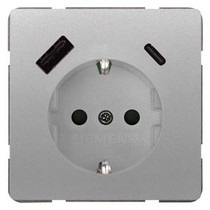 Siemens 5UB1870-1PM01 Style, Schuko USB AC claws PD, plat.met.