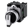 Siemens 3SU1150-2BM60-1NA0 Selector switch, I>O<II, black, white
