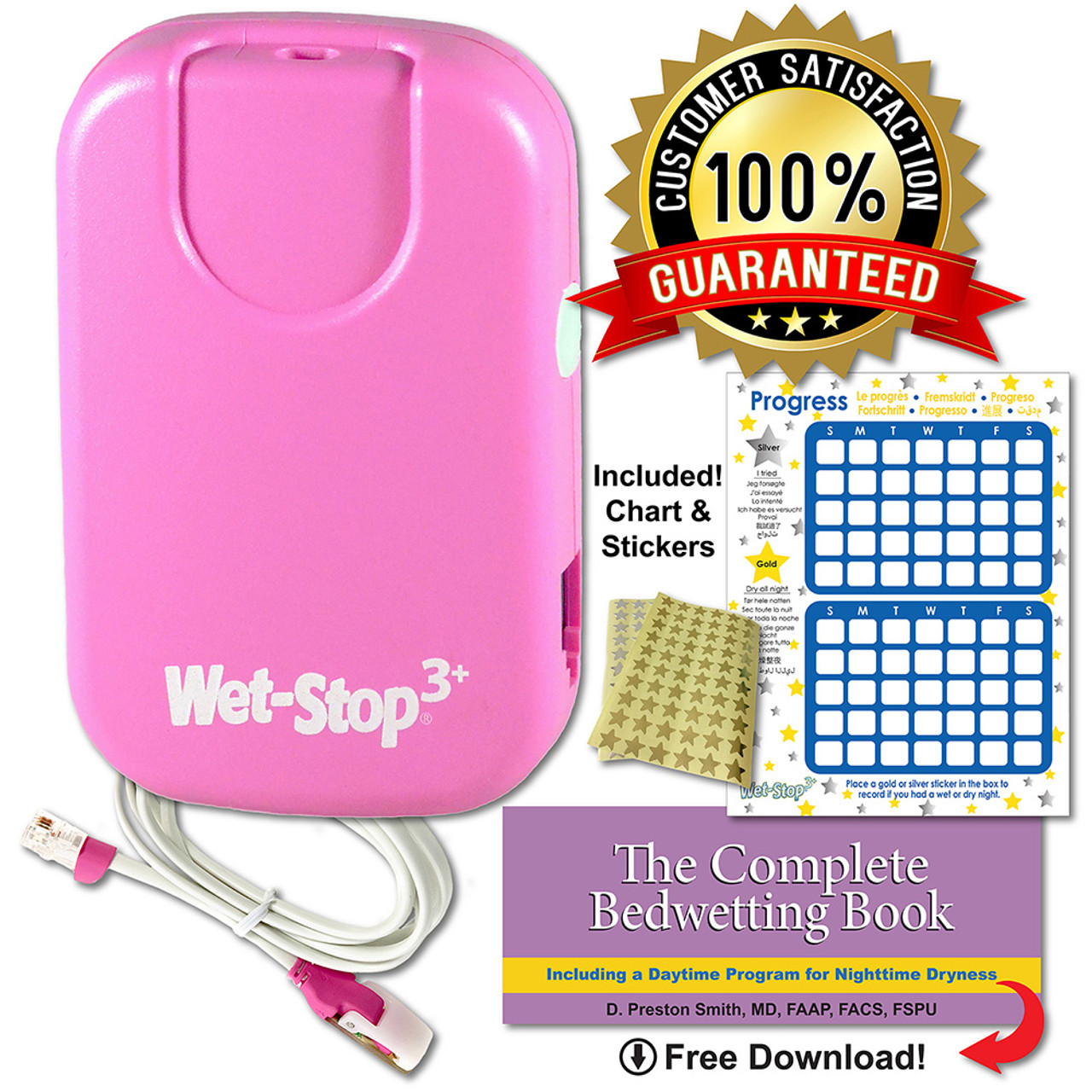 Wet-Stop3 Bedwetting Enuresis Alarma con sonido fuerte y vibración, Para  varones y mujeres, Solución para incontinencia, W103, Azul, 1