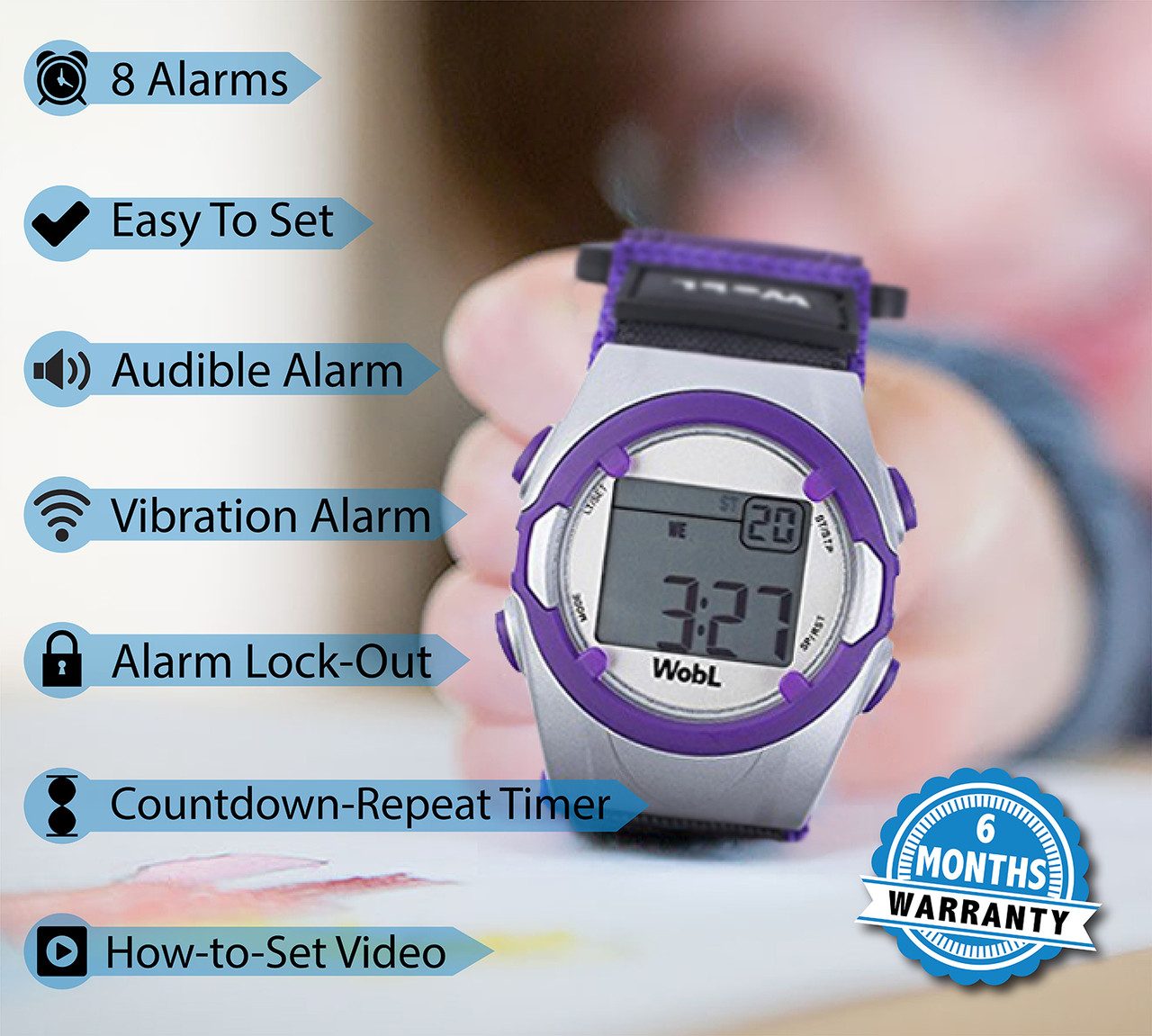 VibraLITE 8 Vibrating Potty Training Watch - One Stop Bedwetting