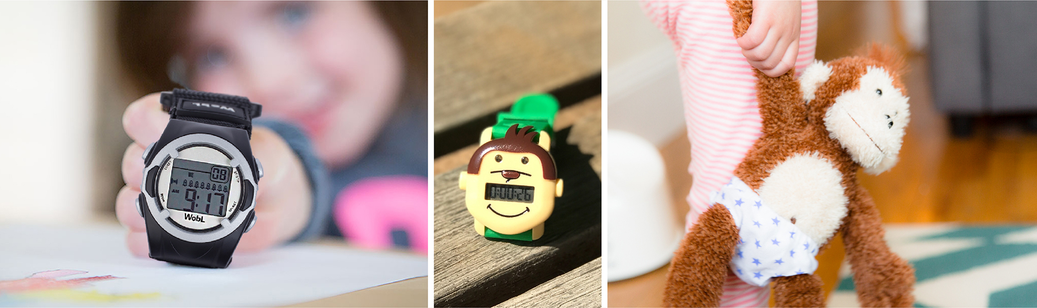 WobL watch; Potty Monkey watch; Potty Monkey doll WobL vibrating reminder alarm watch; Potty Monkey potty reminder watch; Potty Monkey talking doll for potty training.