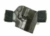 LH MTR Custom Deluxe Fullsize Quicksnap Holster done in Dark Brown Bullhide with Black Elephant Trim - Fits a S&W N Frame 2" - Rear View
