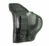 LH Black MTR Custom Tuckable Adversary Clip-On IWB Holster for a S&W Bodyguard .38 with Integrated Laser - Front View