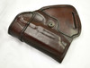 LH Mahogany MTR Custom Small of the Back Holster for a Wilson Combat EDC X9 with a Rail - Front View