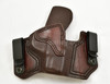 RH Mahogany MTR Custom Dual Carry Holster with an Optic Cutout for a S&W M&P Shield Plus without a Safety - Rear View
