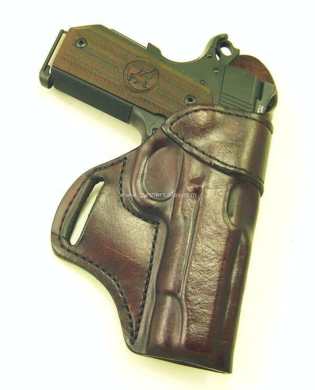 Handmade Leather LH Angled Gun Holster & 2 mag pouch 1911