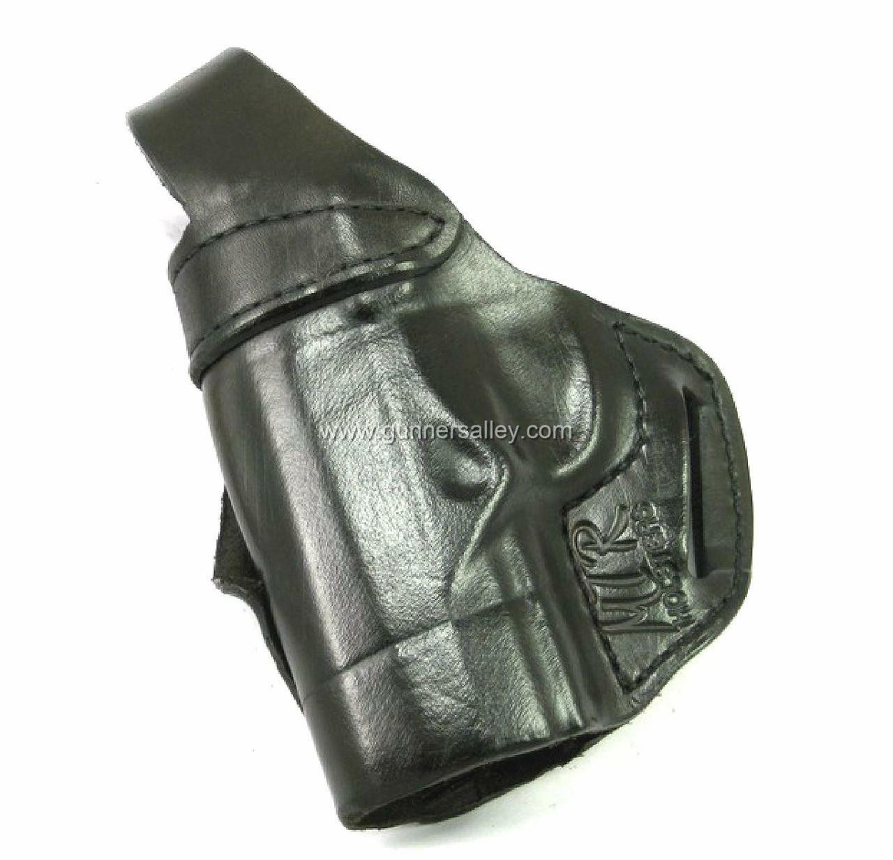 LH Dark Brown MTR Custom Belt Scabbard with a Thumb Break for a Beretta PX4 Storm Compact - Front View