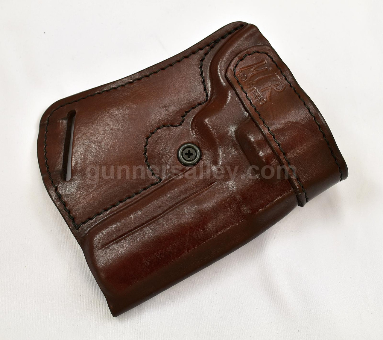RH Dark Brown MTR Custom Small of the Back (SOB) Holster for a Ruger GP-100 with a 4.2" Barrel - Front View