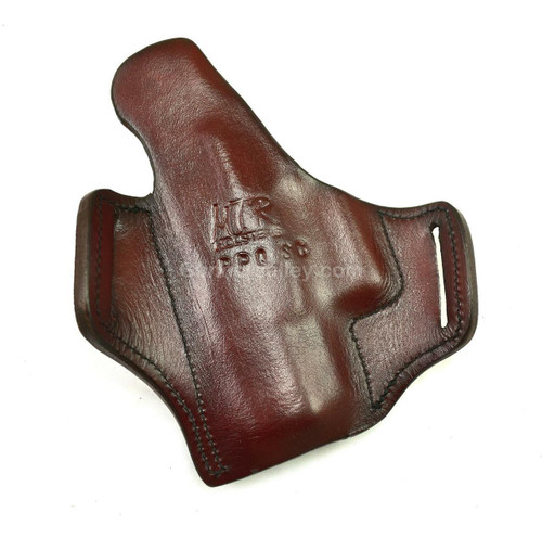 RH Mahogany MTR Custom Slimline Deluxe Pancake Holster for a Walther PPQ SC - Rear View