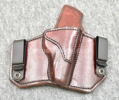 RH Mahogany MTR Custom Slimline Tuckable IWB Holster for a Sig P230 or P232 - Front View