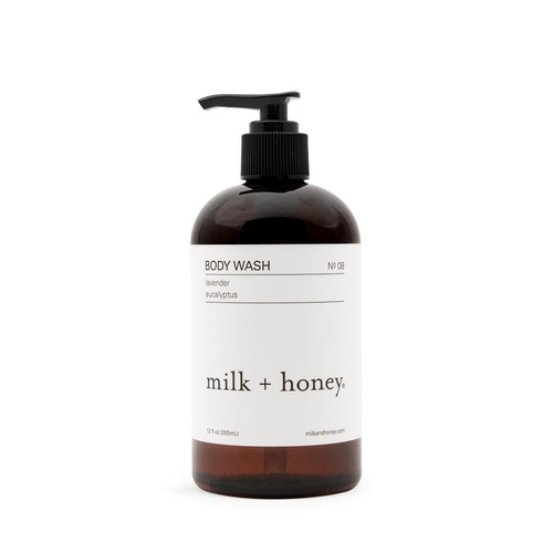 milk + honey Gentle Body Wash No. 08, Lavender and Eucalyptus, 12 Oz