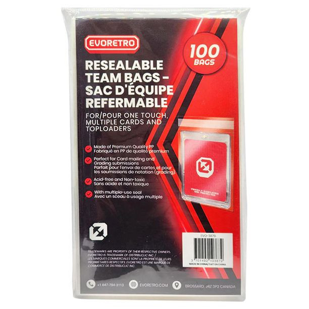 resealable card sleeves Shellz Team Bags 100 Pack quality clear sleeves designed to help protect collectible cards from wear Ultra Pro - Graded Card