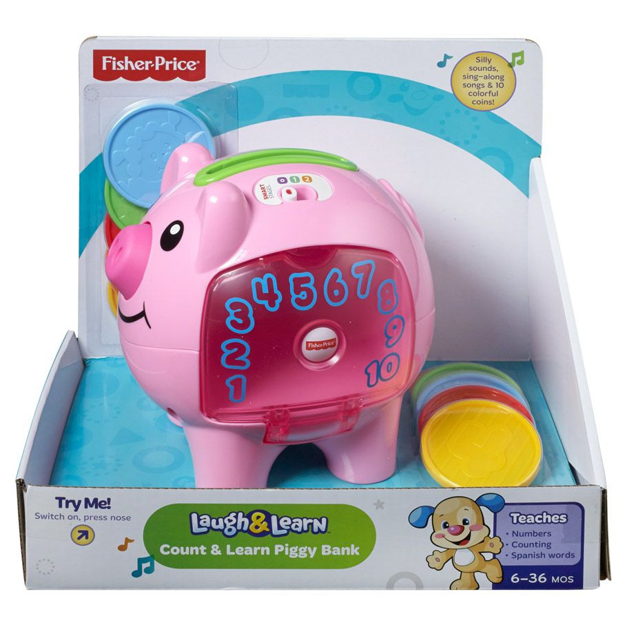 Fisher Price Laugh & Learn Count And Piggy Bank Toy Interactive Tea Rice