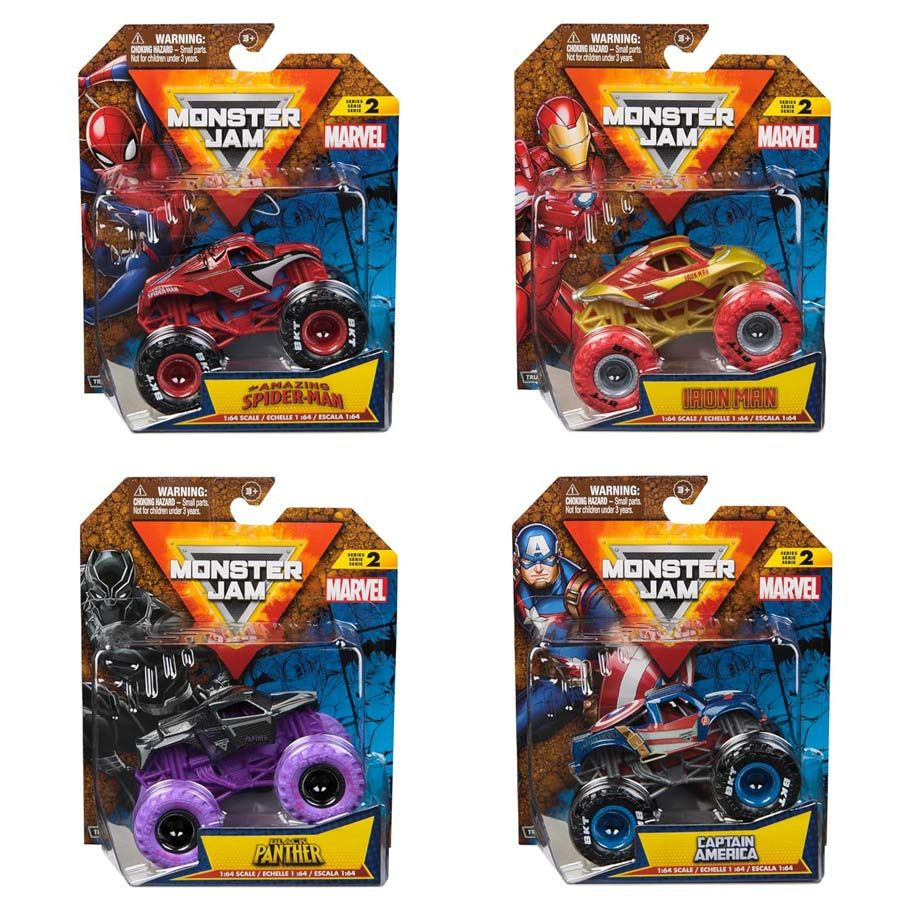Monster Jam: 1:64: Marvel Single Assortment (4) - ACD Distribution