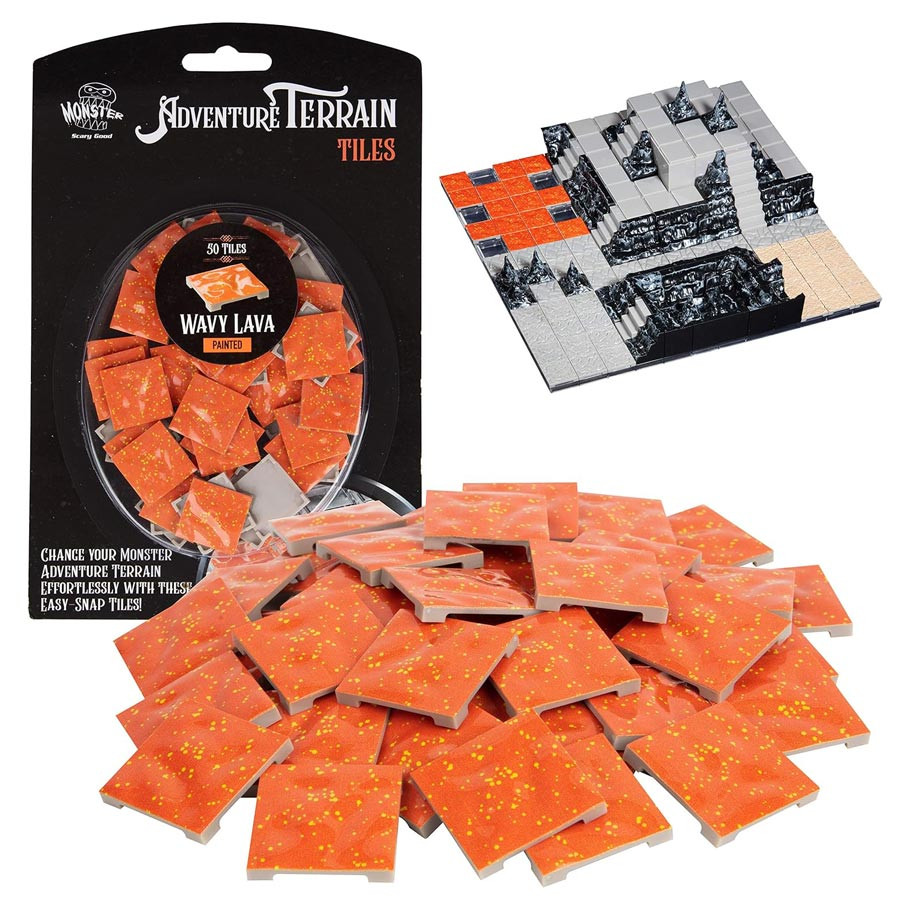 Monster Adventure Terrain: Painted: Wavy Lava Tiles (50pc) - ACD