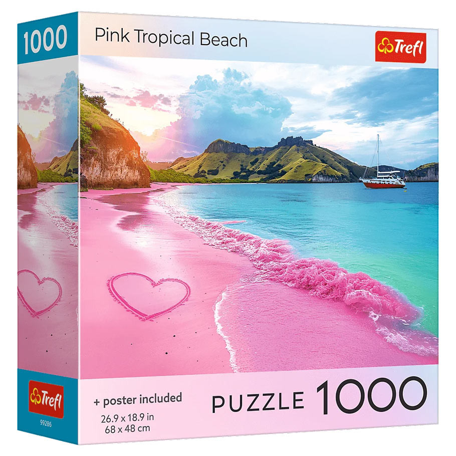 Puzzle: Pink Tropical Beach 1000 Piece (Trefl Red) - ACD