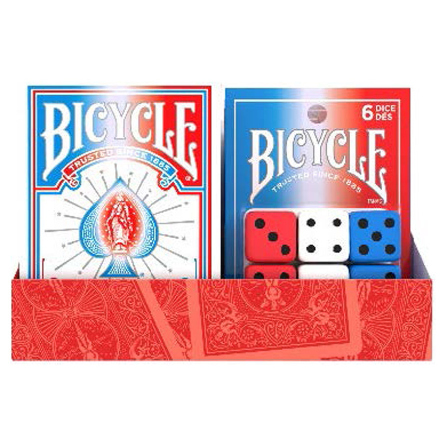 Bicycle: Sparkler Card (6) & 6d6 Dice (6) Display - ACD