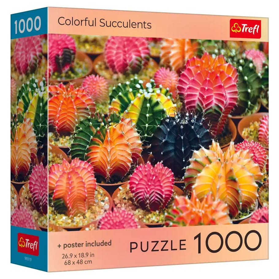 Puzzle: Colorful Succulents 1000 Piece (Trefl Red) - ACD