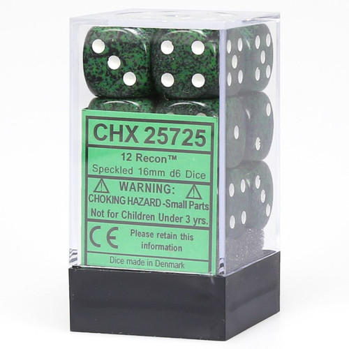 d6 Cube 16mm Speckled Recon (12) d6 Cube 16mm Speckled Recon (12)