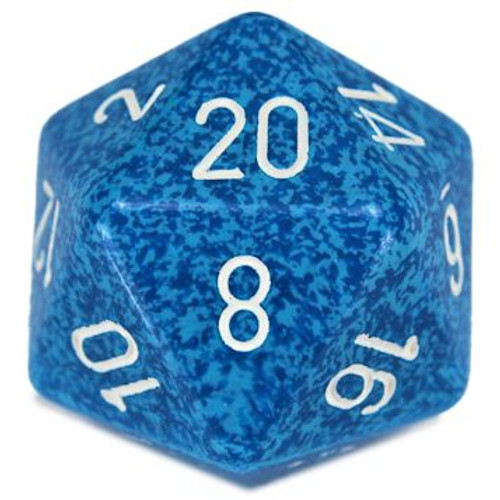 d20 Single 34mm Speckled Water d20 Single 34mm Speckled Water