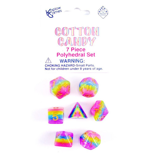 7-Set Bag Transparent Cotton Candy Rainbow with Gold