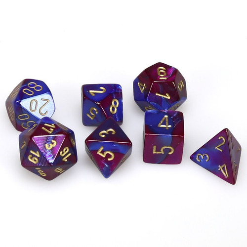 7-Set Cube Gemini Blue and Purple with Gold 7-Set Cube Gemini Blue and Purple with Gold