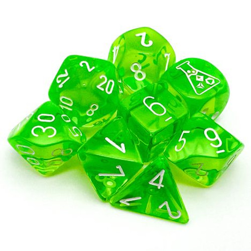 7-set Translucent Rad Green with white 7-set Translucent Rad Green with white