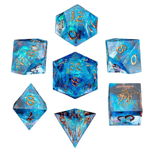 7-Set Captured Magic Hand Sanded Sharp Edge Resin: Blue