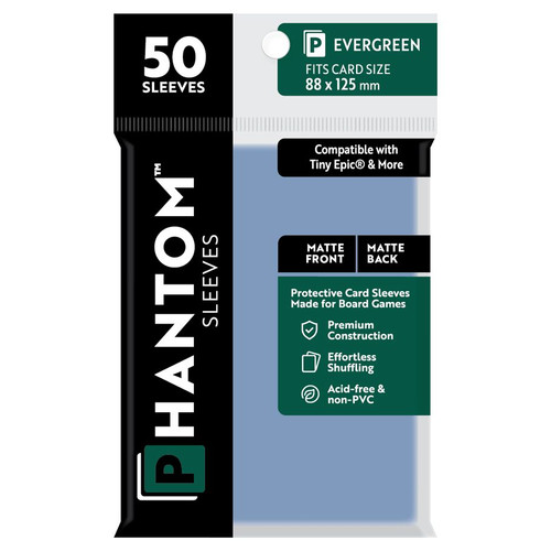 Deck Protector: Phantom Sleeves: Matte/Matte Evergreen Size (88mmX125mm)  (50)