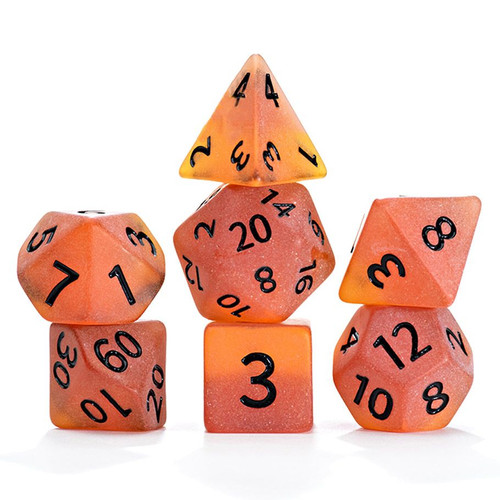7-Set Cube Sea Glass Dice: Firebrand 7-Set Cube Sea Glass Dice: Firebrand