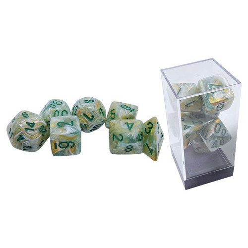 7-set Mega Hedrals: Marble Green/dark green 7-set Mega Hedrals: Marble Green/dark green