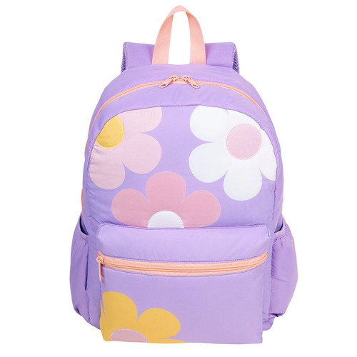 Flora: Daisy Puffer Backpack: Purple