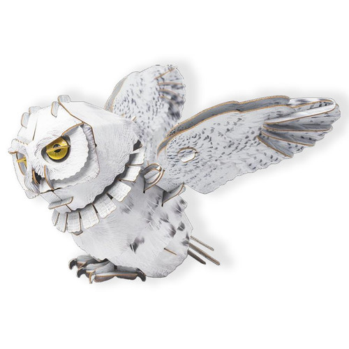 Kraft Paper Puzzle: Snowy Owl 3D