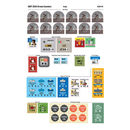 GMT 2024 Errata Counter Sheet