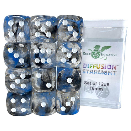 d6 Cube 18mm Diffusion Starlight (12) d6 Cube 18mm Diffusion Starlight (12)