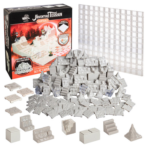 Monster Adventure Terrain: Unpainted: Cavern Expansion & Baseplate (141pc)