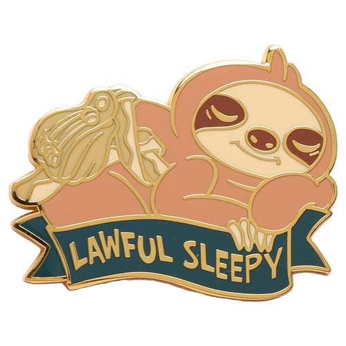Enamel Pin: Alternative Alignments: Lawful Sleepy Sloth