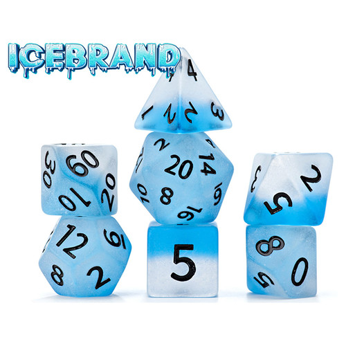 7-Set Cube Sea Glass Dice: Icebrand
