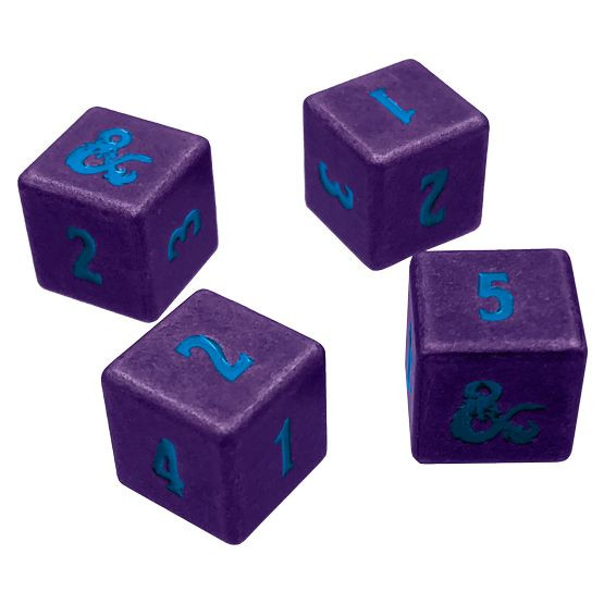 D&D Phandelver Campaign 4D6 Heavy Metal Dice - Royal Purple and Sky Blue main image 0