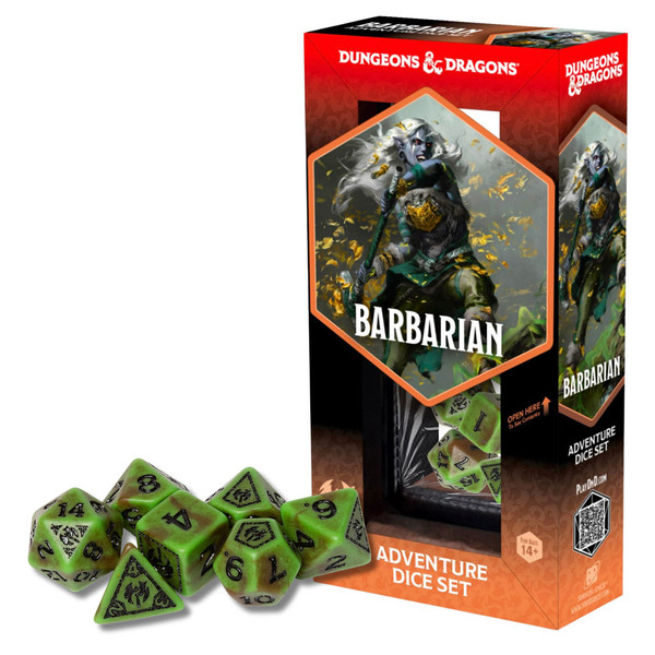 D&D Adventure Dice: Barbarian (Green /  Brown) - ACD Distribution by ACD Toys