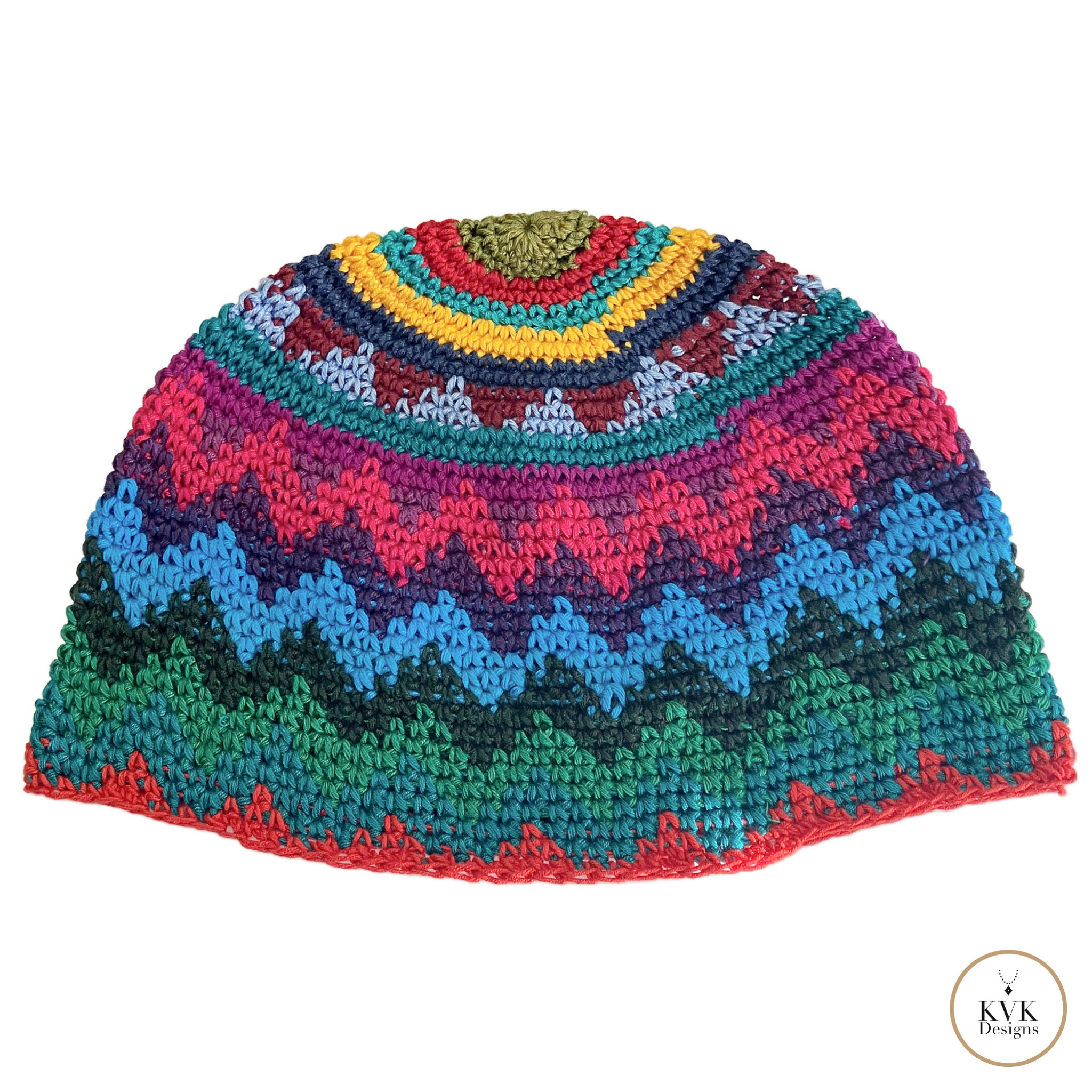 Rainbow Zig Zag Kufi Skull Cap