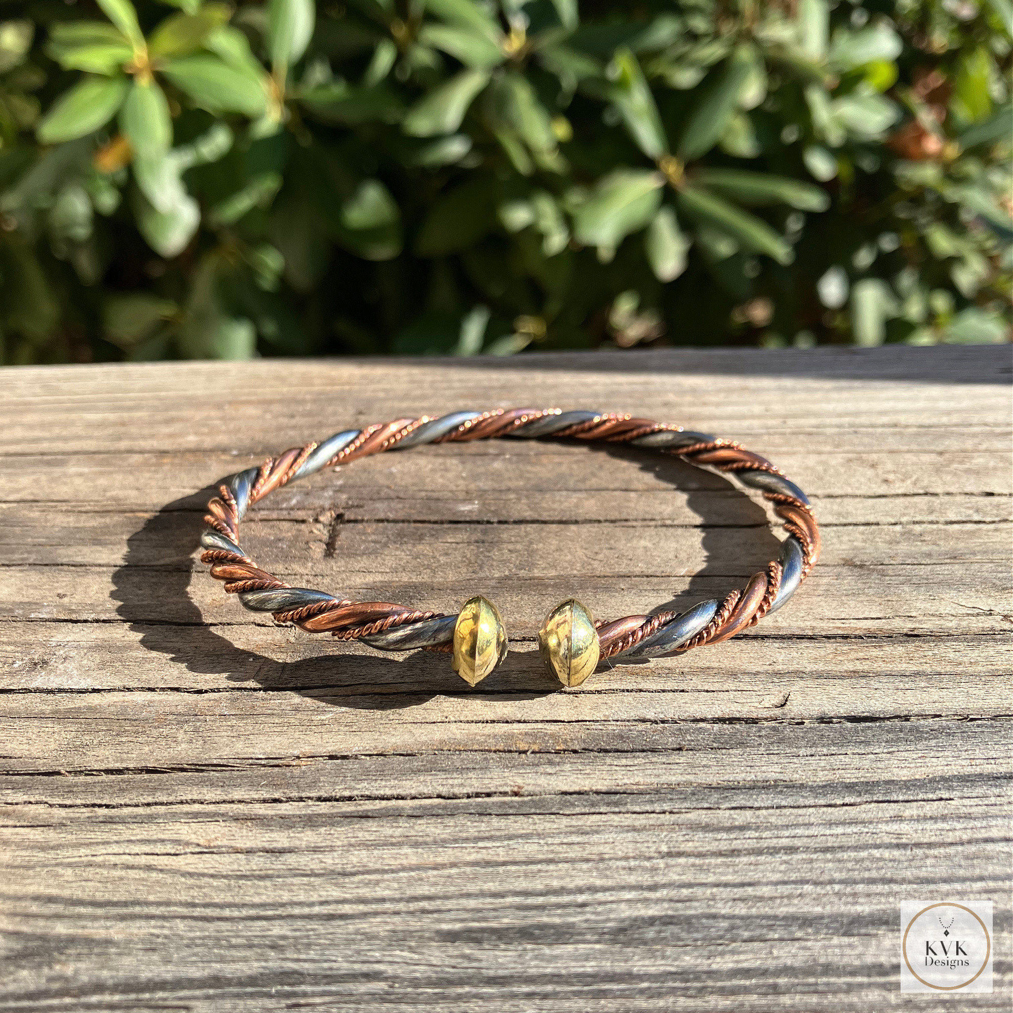 West African Mixed Metal Twist Bracelet - Unique Ethnic Jewelry