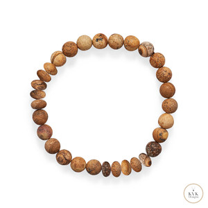 Men's Picture Jasper Stretch Bracelet