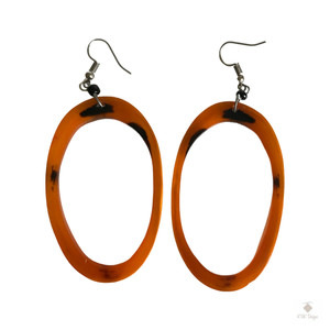 Orange Horn Dangle Earrings