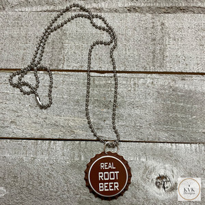 'Root Beer' Vintage Bottle Cap Necklace