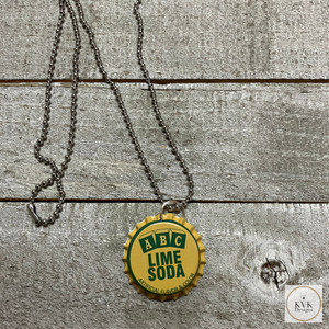 'Lime Soda' Vintage Bottle Cap Necklace
