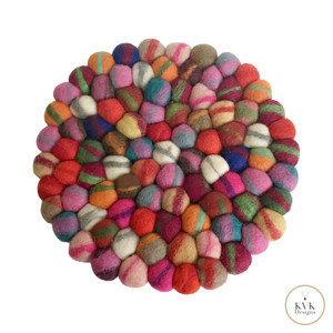 Multi Colort Felt Ball Wool Trivet Multi Colort Felt Ball Wool Trivet