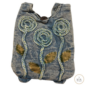 Small Blue Flower Bag: Chic Crossbody Small Blue Flower Bag: Chic Crossbody