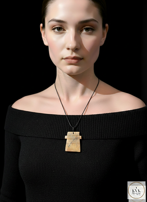 Boho Serpentine Pendant worn by model Boho Serpentine Pendant worn by model